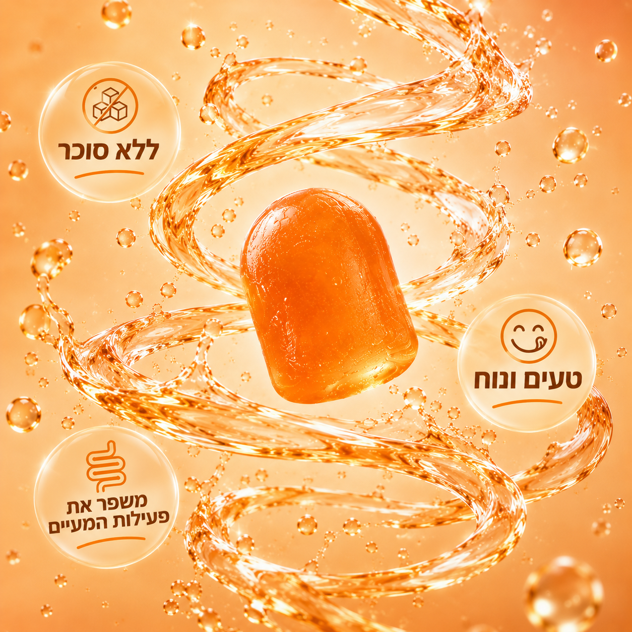 יתרונות BLOAT — ללא סוכר, טעים וזוהר, מסייע לעיכול ונוחות בבטן